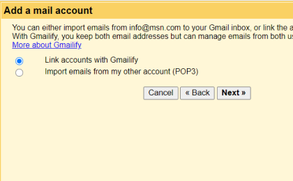 Step 4: Step 4: To configure toucansurf.com on Gmail, Select one of the 2 options.