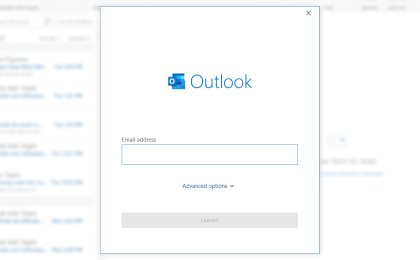 Stap 3: Stap 3: Om Lawyer.com in Outlook te configureren, voert u uw nieuwe e-mailadres in en klikt u op Verbinden.