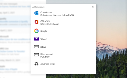 Schritt 4: Schritt 4: Um Dan.gunmanet.or.jp auf Windows Mail zu konfigurieren, klicken Sie auf Advanced Setup