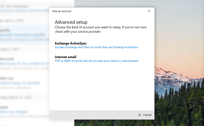 ovh mail outlook imap