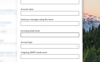 Stap 6: Om Cox.net te configureren in Windows Mail, voer je de volgende informatie in de verschillende velden in.