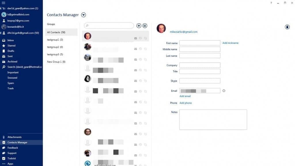 Mailbird - Kontaktmanager