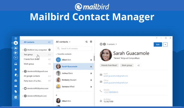Mailbird Contact Manager app