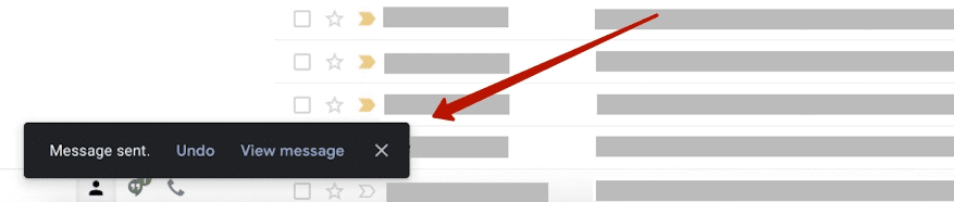 Gmail meddelande Ångra