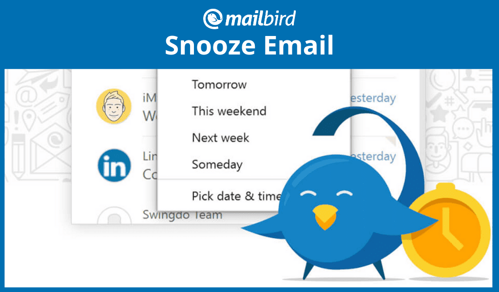 Snooze email feature to help clean up the iinbox