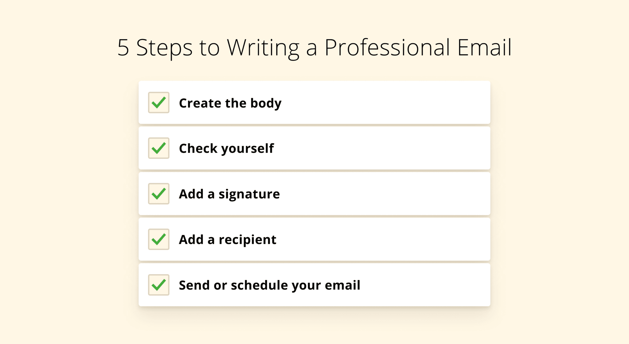 write the steps to create an email