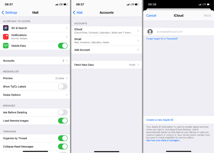 Set up iCloud on iPhone
